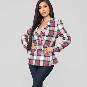 Fashion nova pink and black blazer